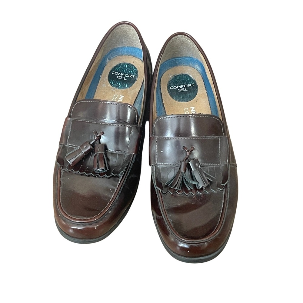 Nunn Bush Mens Burgundy Leather Tassel Kiltie Loafers Comfort Gel 84761 Size 9M
